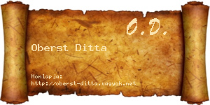 Oberst Ditta névjegykártya